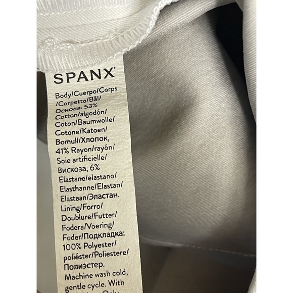 Spanx Pants Womens Small White On The Go Slim‎ Straight Pull On Stretch Mid Rise - Picture 10 of 14